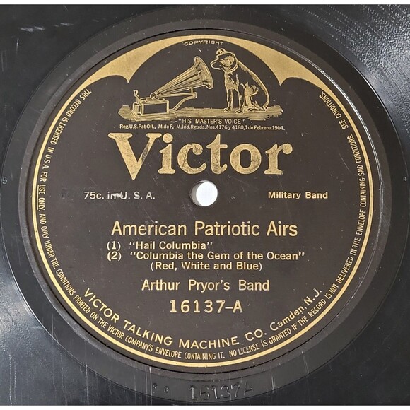 78 Military ARTHUR PRYOR/SOUSA American Patriotic Airs / America VICTOR 16137 V+ - Picture 1 of 2